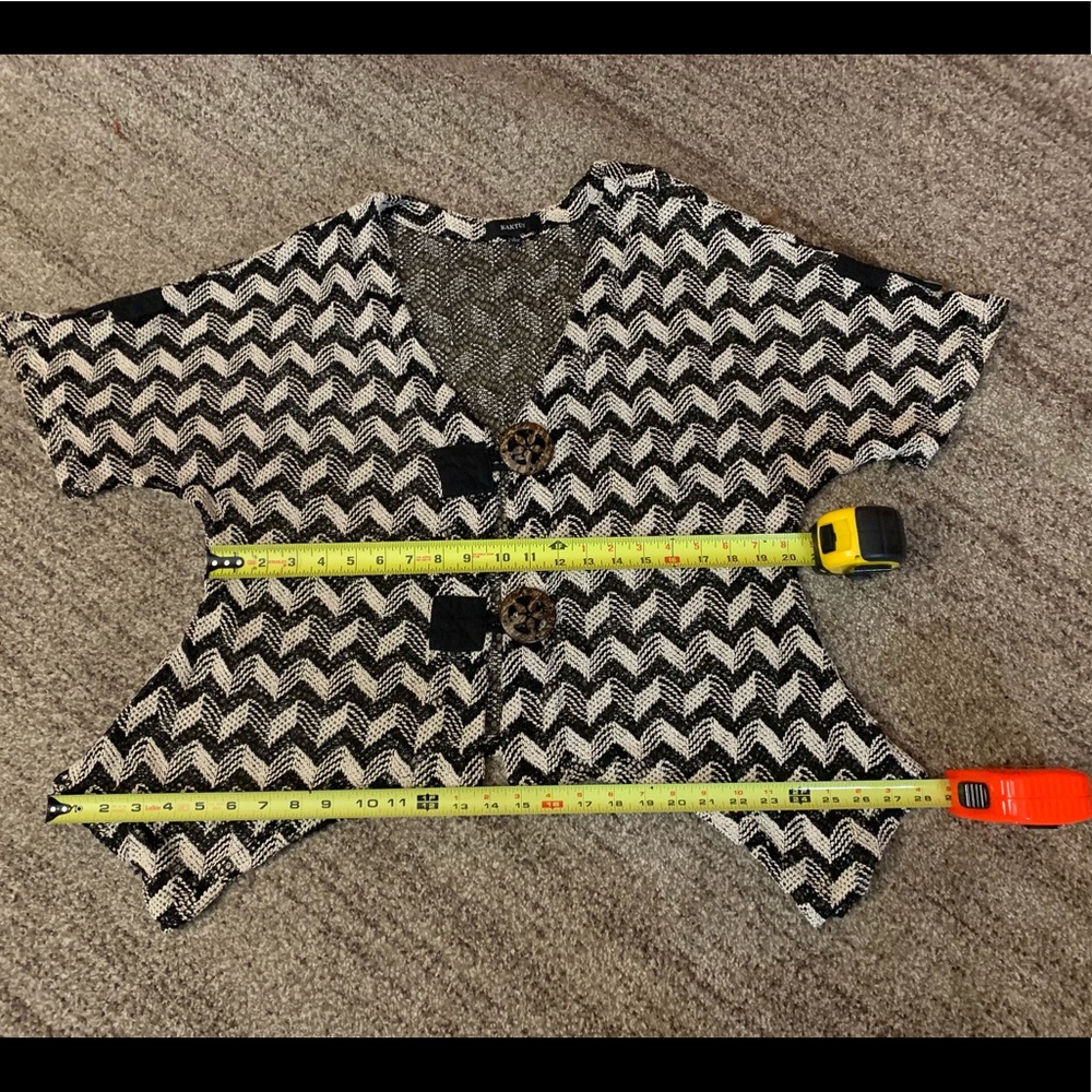 Top/other-Kaktus, swing flow zig zag thin artistic top, mesh, shark tail hem, M - Picture 16 of 17